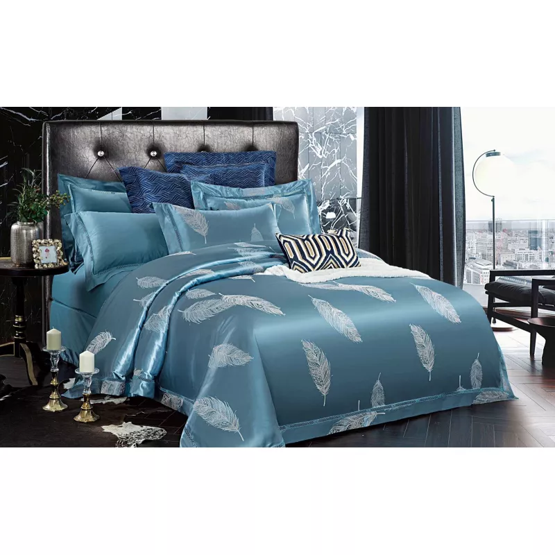 Lenjerie de Pat Finet Jacquard PREMIUM, Pat Dublu, 6 Piese - DNA52