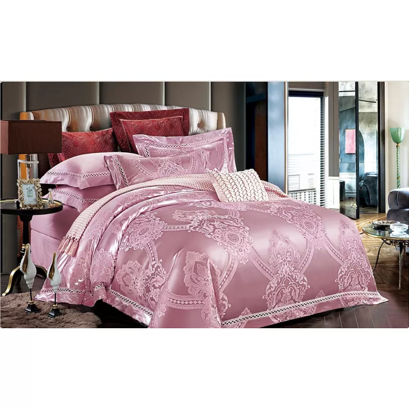 Lenjerie de Pat Finet Jacquard PREMIUM, Pat Dublu, 6 Piese - DNA55