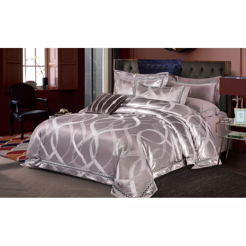 Lenjerie de Pat Finet Jacquard PREMIUM, Pat Dublu, 6 Piese - DNA57