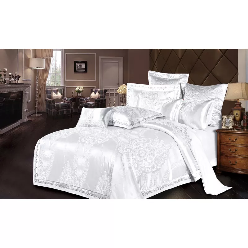 Lenjerie de Pat Finet Jacquard PREMIUM, Pat Dublu, 6 Piese - DNA58