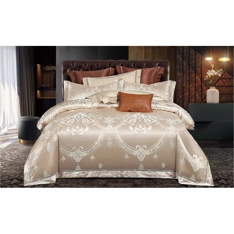 Lenjerie de Pat Finet Jacquard PREMIUM, Pat Dublu, 6 Piese - DNA59