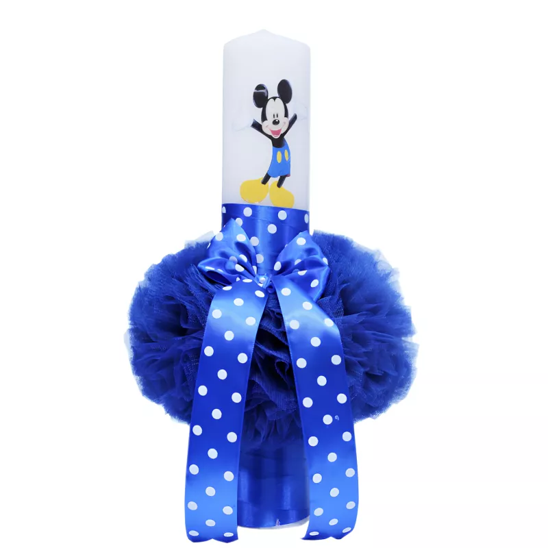 Lumanare Botez cu Mickey Mouse Albastru - LB46