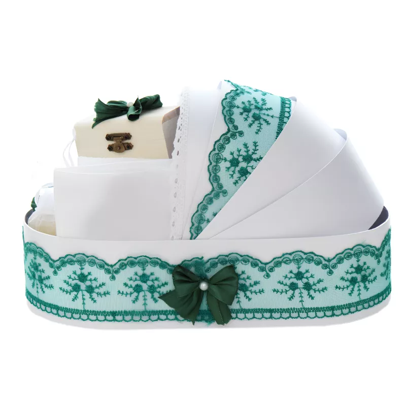 Trusou Botez tip Landou cu 8 piese  - Alb-Verde - TBL14
