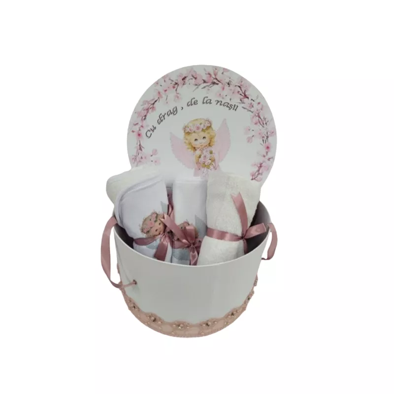 Set Trusou Botez Biserica Complet 8 Piese, Ingeras cu Dantela - BAB165