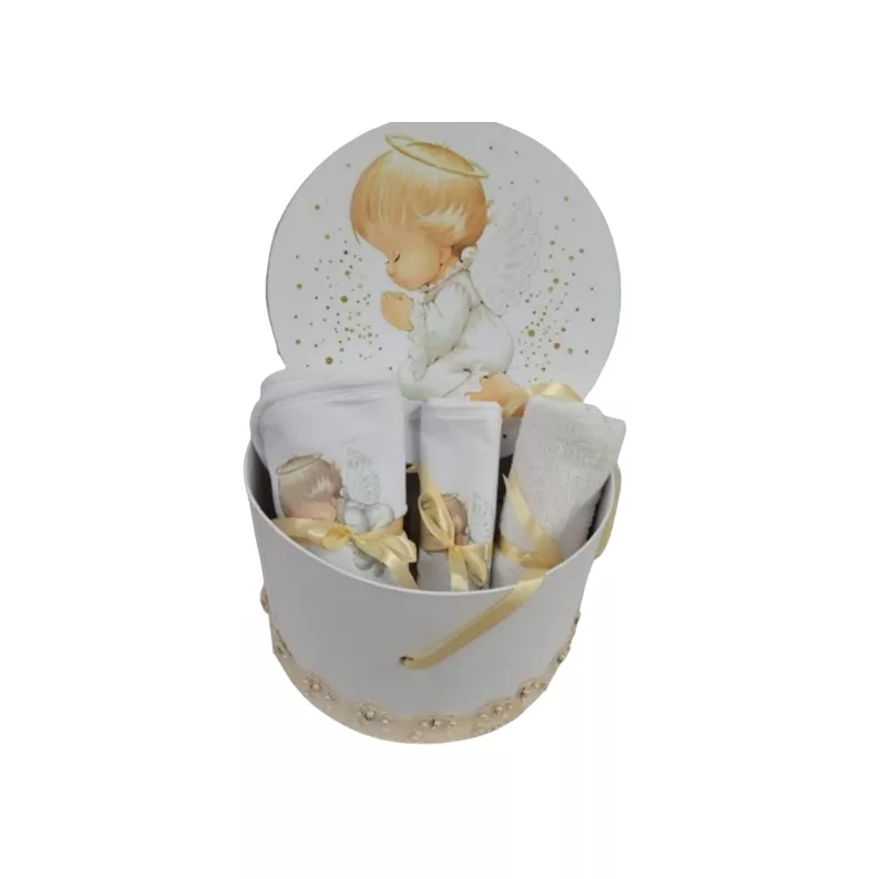 Set Trusou Botez Biserica Complet 8 Piese, Ingeras cu Dantela - BAB167