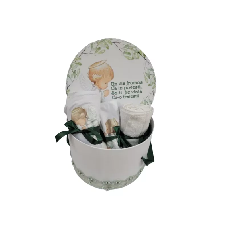 Set Trusou Botez Biserica Complet 8 Piese, Ingeras cu Dantela - BAB168