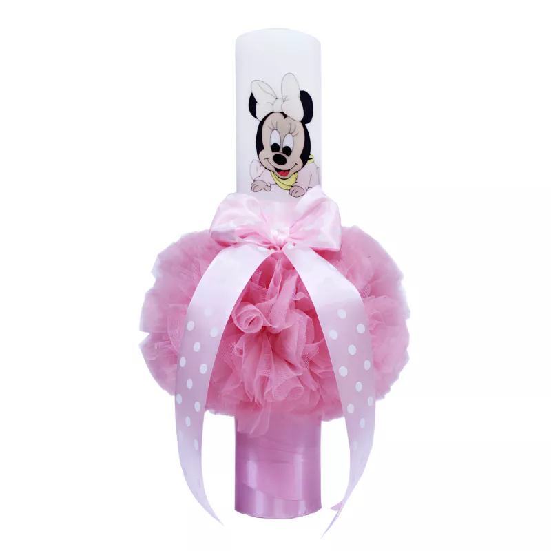 Lumanare Botez cu Minnie Mouse Roz - LB31