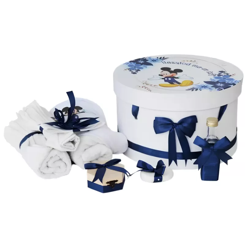 Set Trusou Botez, 8 Piese, Bleumarin, Mickey Mouse - TB212