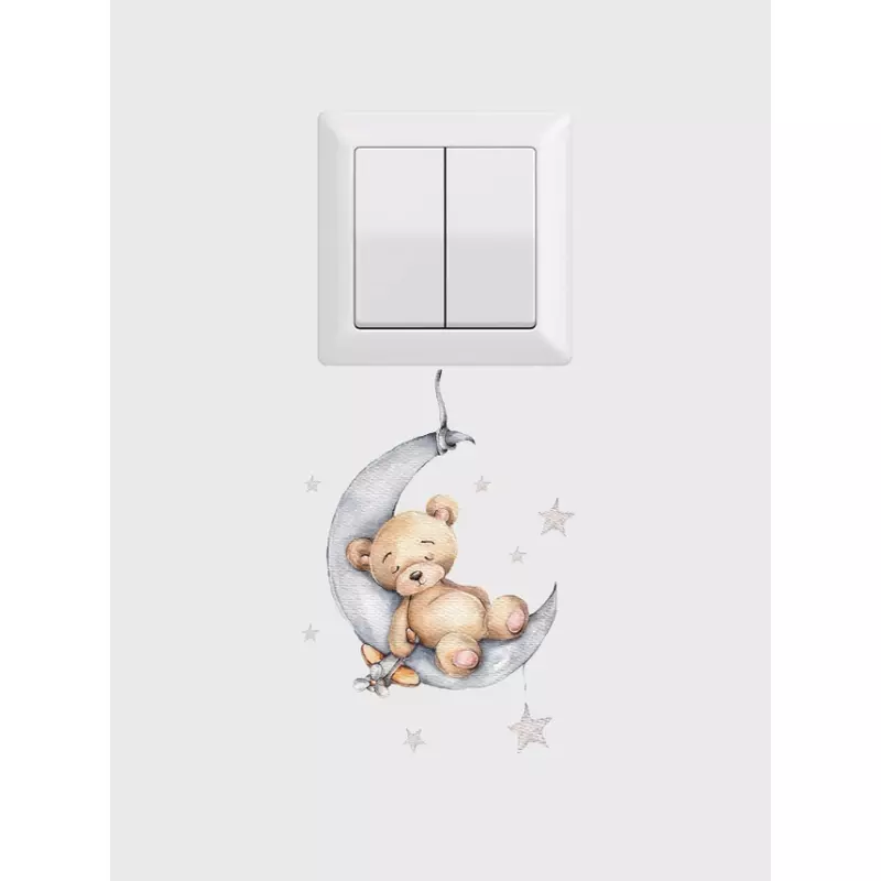 Sticker Perete Autocolant Ursulet pe Luna 19.5x12.5 cm - 05717