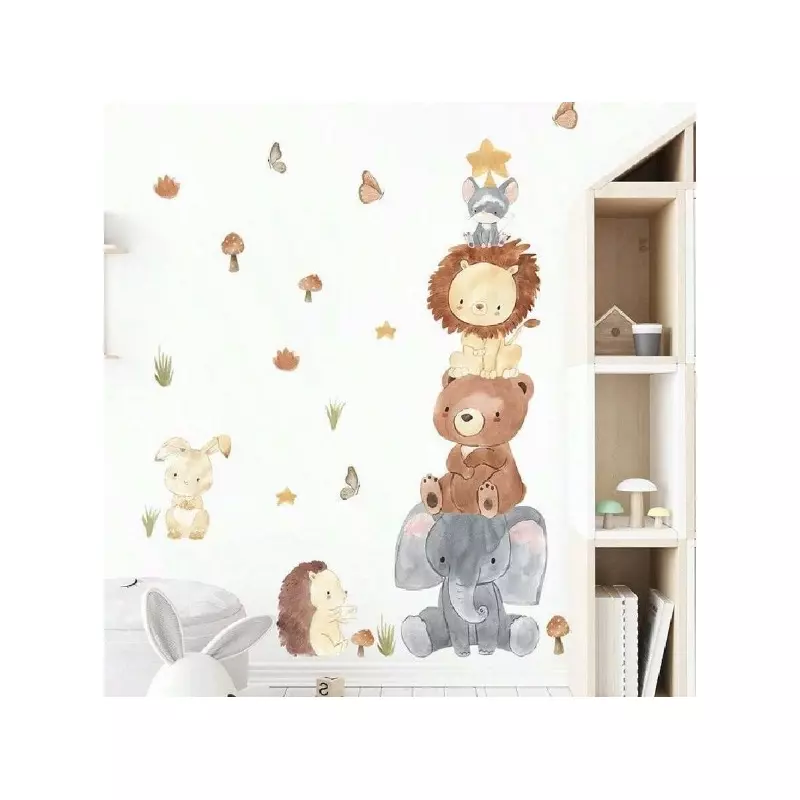 Sticker Perete Autocolant Animale si  Fluturi, 83x69cm - 95075