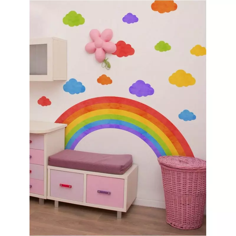Sticker Perete Autocolant Curcubeu si Nori 30x90cm - 01616 A(BM6062)