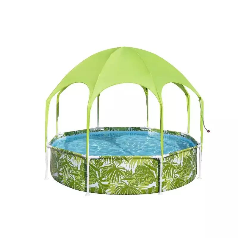 Piscina Cadru Metalic 244 x 51 cm Bestway Rotunda, cu Sistem de Dus + Pavilion