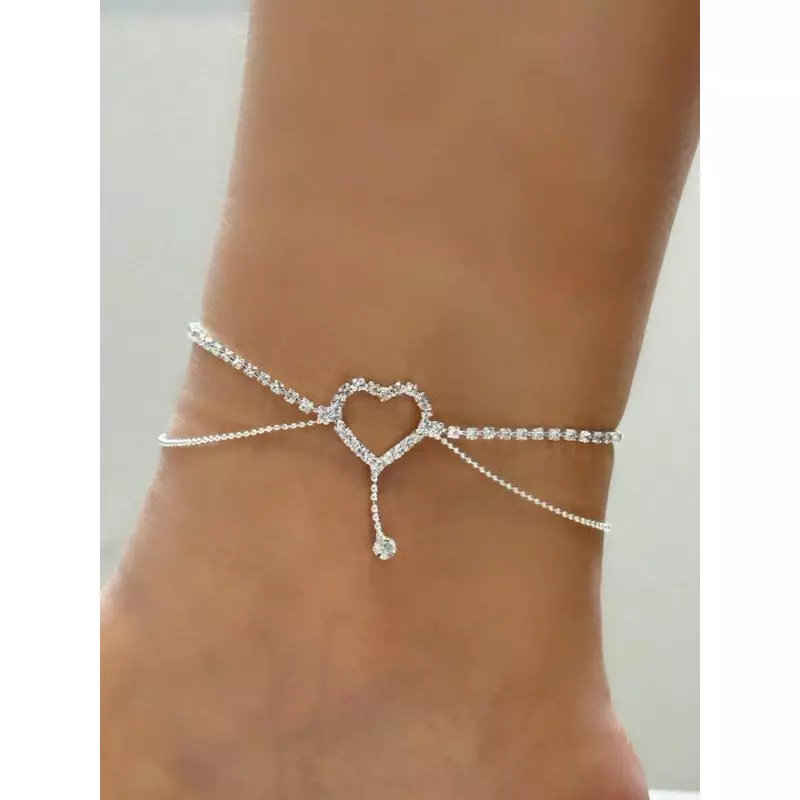 Bratara  De Picior Dubla cu Charm Inima - 77456