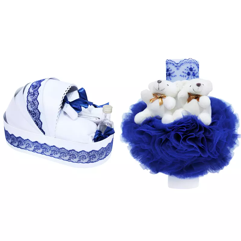 Set Trusou Botez cu Lumarare, 7 Piese, 