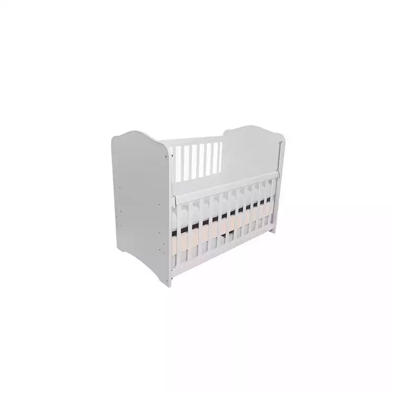 Patut Eurogloria Como culisant cu sertar - Alb cu Bej + Saltea cocos confort 120 x 60 x 12 cm