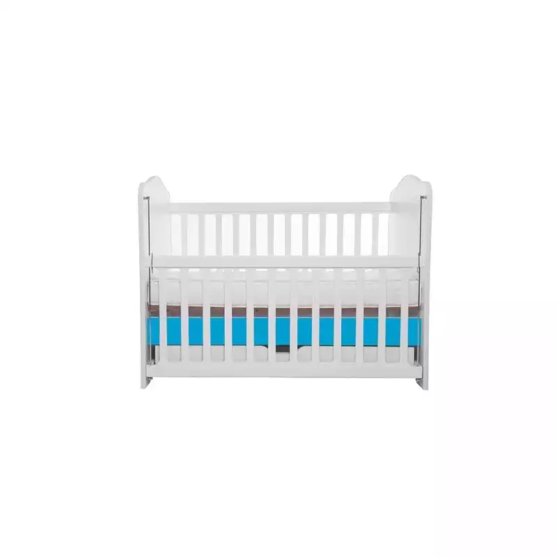 Patut Eurogloria Como culisant cu sertar - Alb cu Albastru + Saltea cocos confort 120 x 60 x 12 cm
