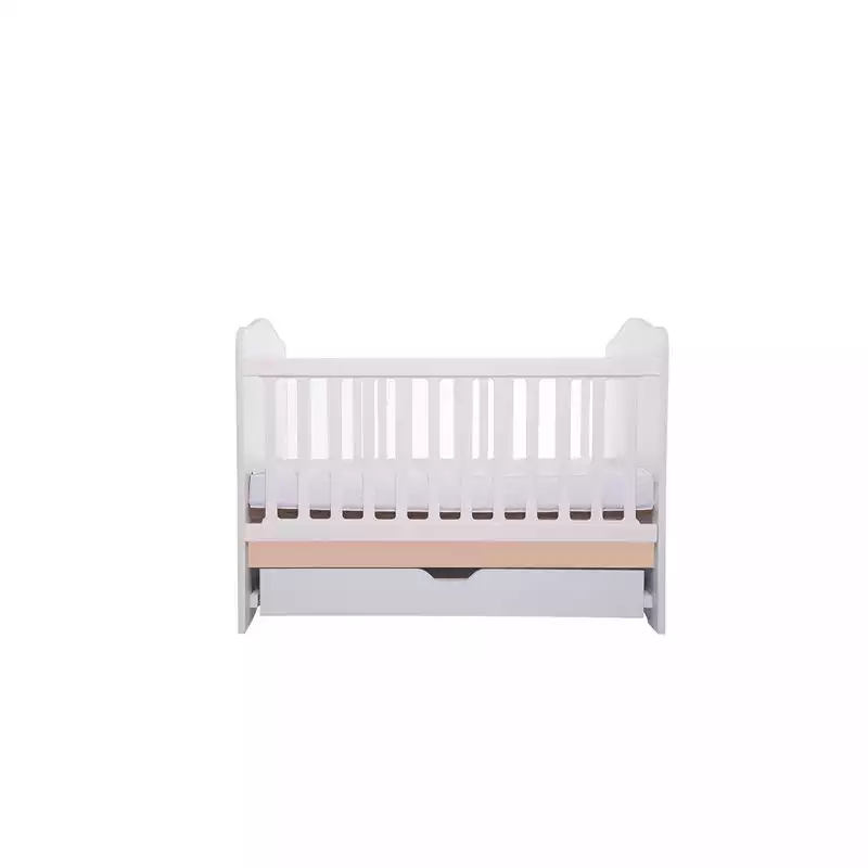 Patut Eurogloria Como cu sertar - Alb cu Cappucino + Saltea cocos confort 120 x 60 x 12 cm