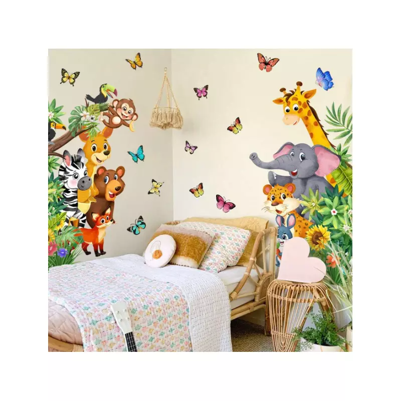 Sticker Perete Autocolant Animale de Padure -  100x85cm - 65659
