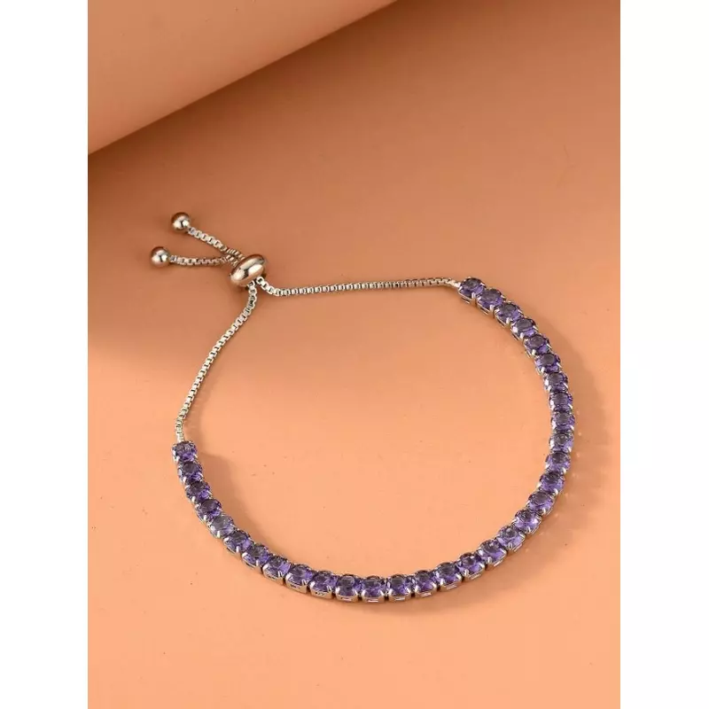 Bratara cu Argintie cu Strasuri Violet - 08344