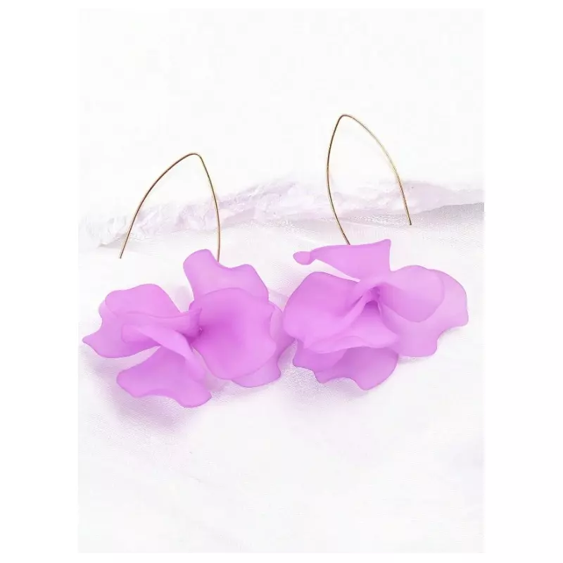 Cercei Lungi Floare Lila - 84384