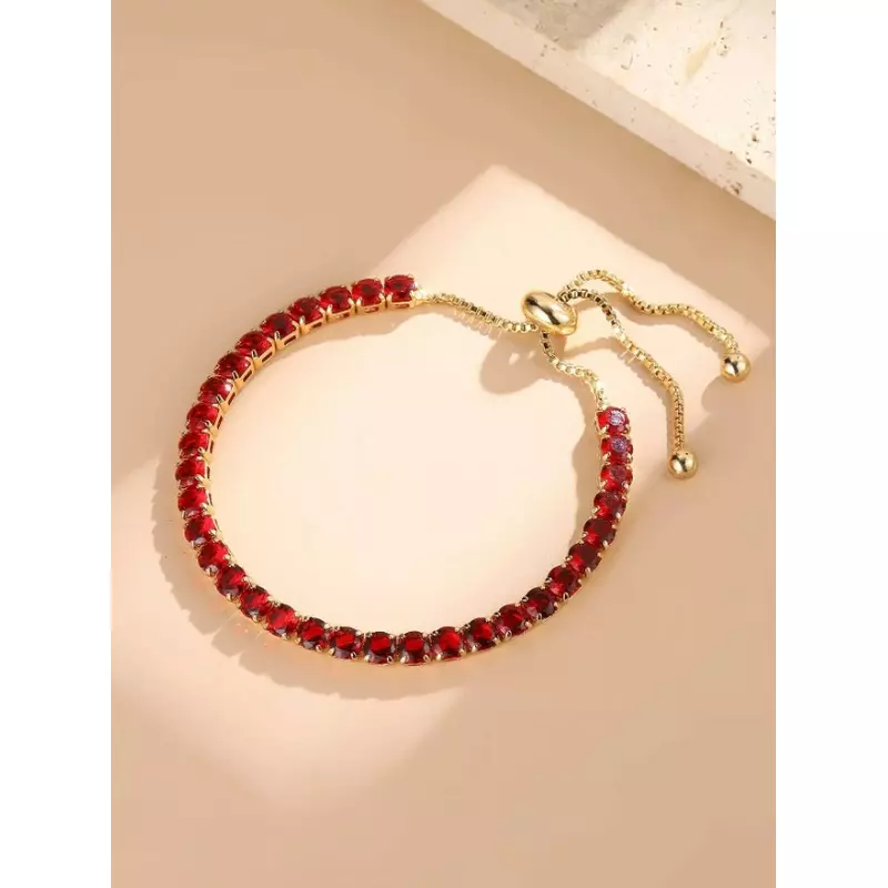Bratara cu Aurie cu Strasuri Rosii - 64339