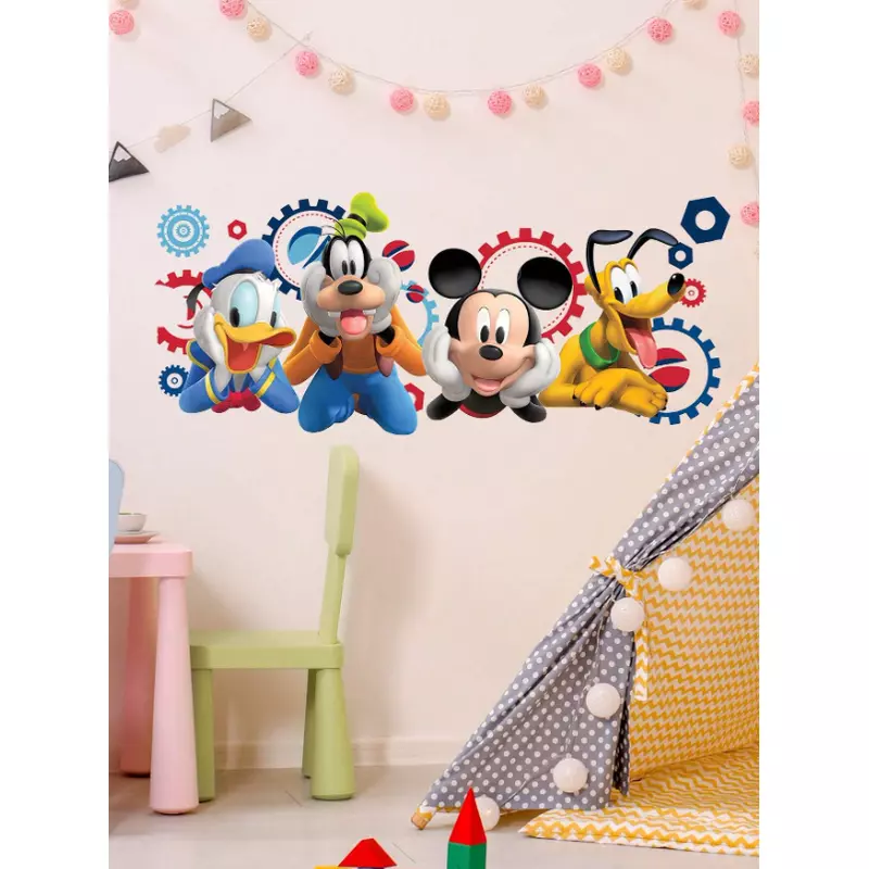Sticker Perete Autocolant Disney cu Mikey si Prietenii -  60x25cm - 06134CH-D1018
