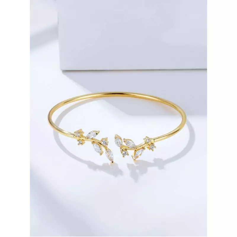 Bratara Fixa cu Strasuri, Aurie - 07077
