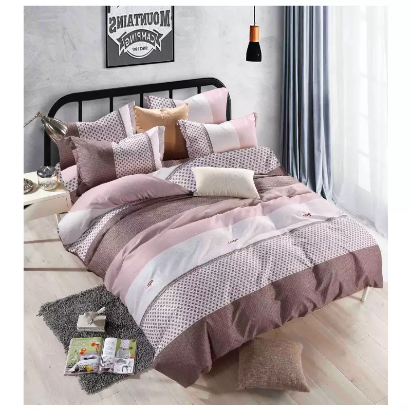 Lenjerie de Pat Bumbac Finet, 1 Persoana , 4 Piese- JOJ303