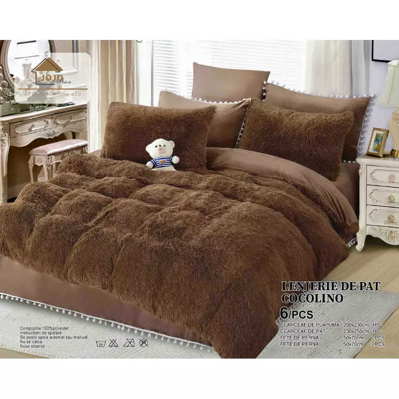 Lenjerie Fluffy Super Pufoasa 6 Piese, Maro JOJ243