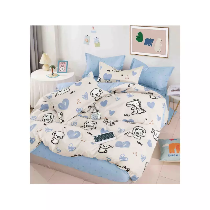 Lenjerie de Pat Bumbac Finet, 1 Persoana , 4 Piese- JO396