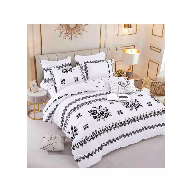 Lenjerie de Pat Bumbac Finet Model Traditional, 1 Persoana , 4 piese - JOJ298