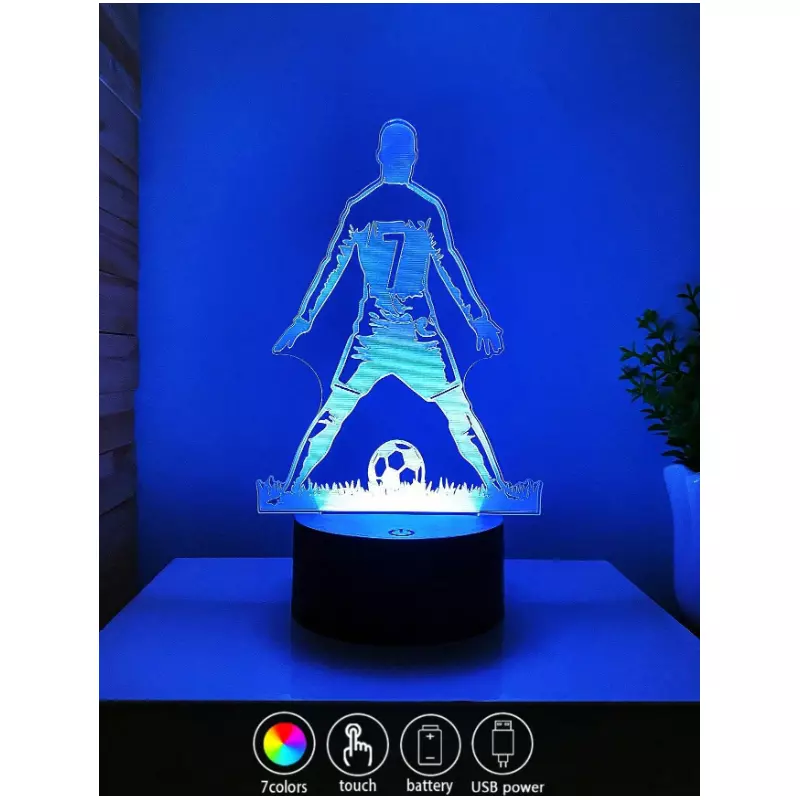 Lampa Decorativa 3D - Fotbalist Multicolor - Cristiano Ronaldo - 20x12cm - 23773