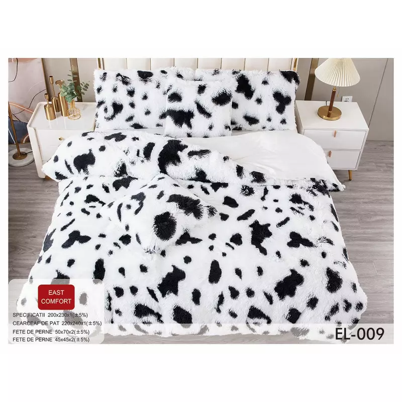 Lenjerie Fluffy Super Pufoasa 6 Piese, Alb Pestrit - EAT60