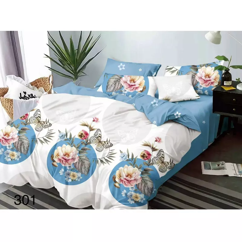 Lenjerie de Pat Bumbac Finet, 6 Piese, Pat Dublu - EAT252