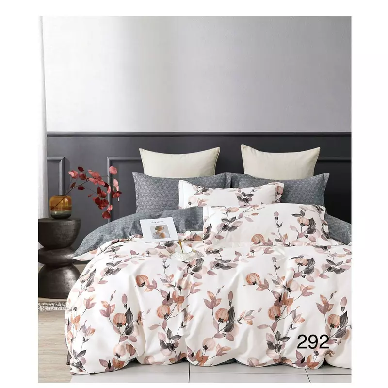 Lenjerie de Pat Bumbac Finet, 6 Piese, Pat Dublu - EAT262