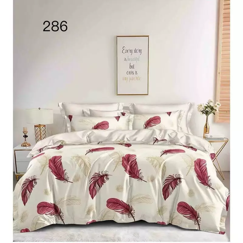 Lenjerie de Pat Bumbac Finet, 6 Piese, Pat Dublu - EAT263