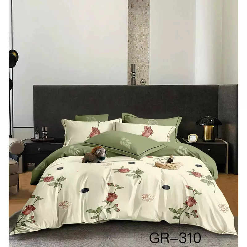 Lenjerie de Pat Bumbac Finet, 6 Piese, Pat Dublu - EAT271