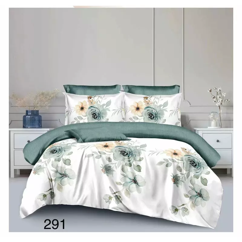 Lenjerie de Pat Bumbac Finet, 6 Piese, Pat Dublu - EAT288