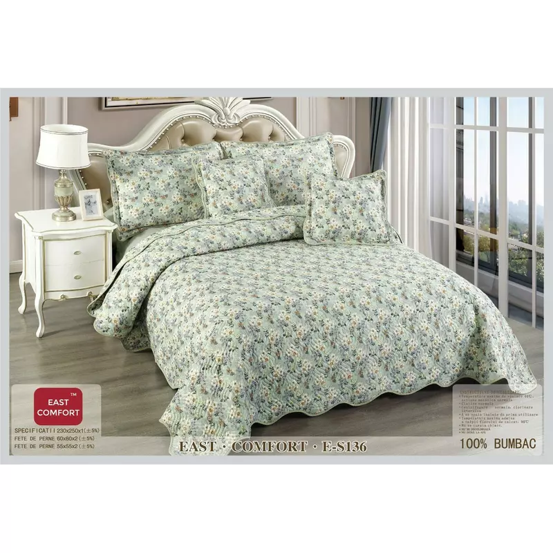 Set Cuvertura de Pat din Bumbac, 5 Piese- EAT338