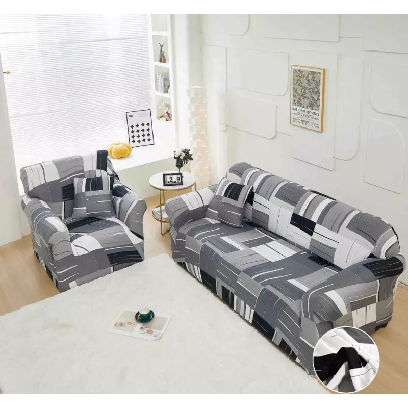 Set Huse Canapea 3 Locuri, Canapea 2 Locuri si 1 Fotoliu Elastic Modern - JOJ515