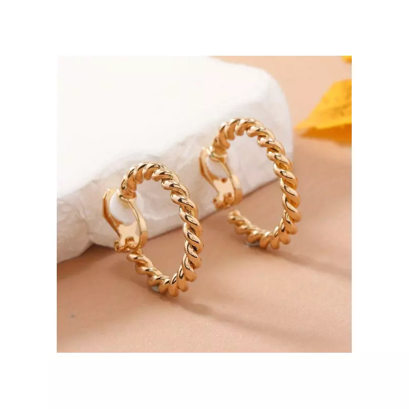 Cercei cu Clips, Rotunzi, Aurii - 82239