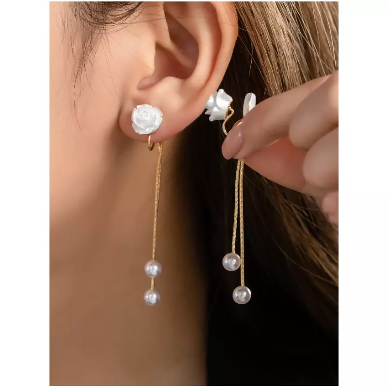 Cercei cu Clips, cu Perle, Aurii - 10118