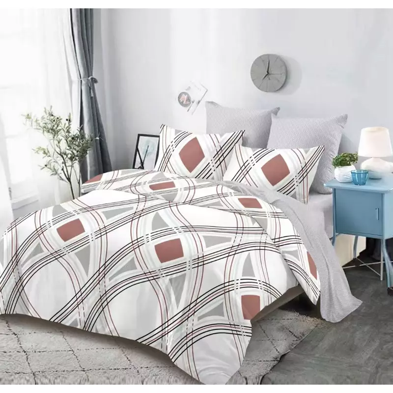Lenjerie de Pat Bumbac Finet 6 Piese cu Elastic - DNA130