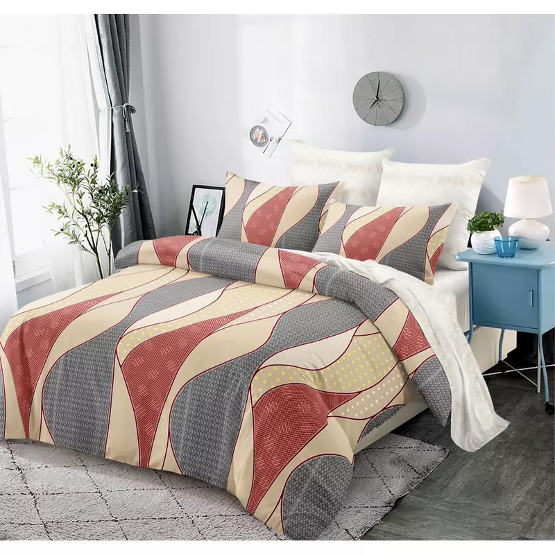 Lenjerie de Pat Bumbac Finet 6 Piese cu Elastic - DNA133