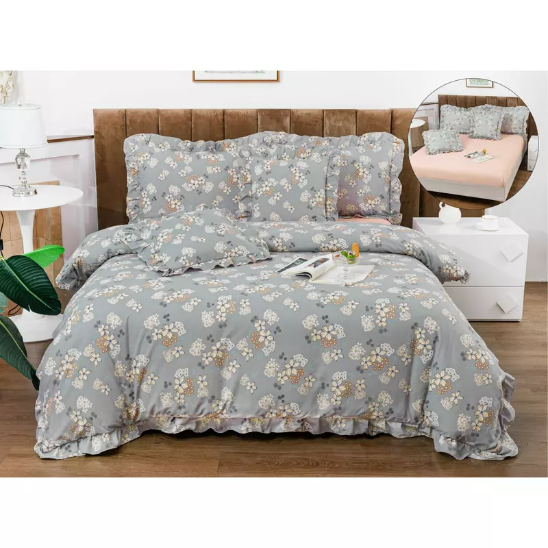 Lenjerie Bumbac Fin cu Volanas, cu Elastic, 6 piese - PIT314
