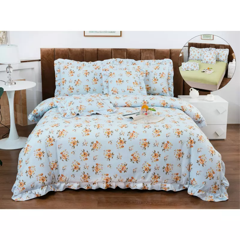 Lenjerie Bumbac Fin cu Volanas, cu Elastic, 6 piese - PIT316