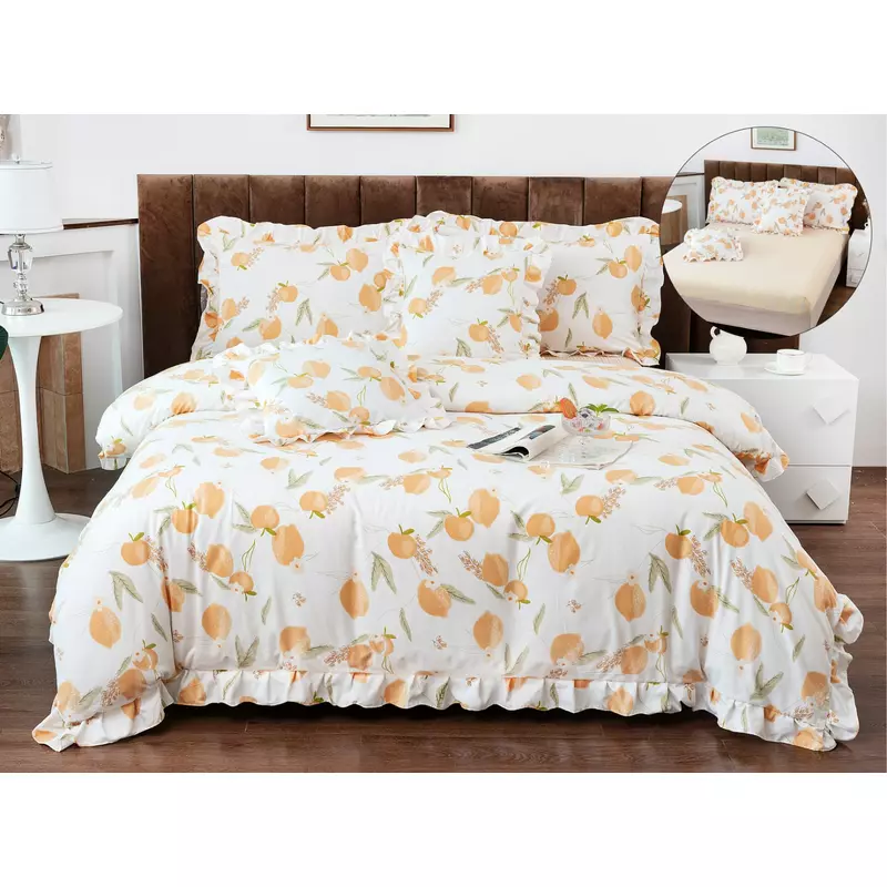 Lenjerie Bumbac Fin cu Volanas, cu Elastic, 6 piese - PIT320