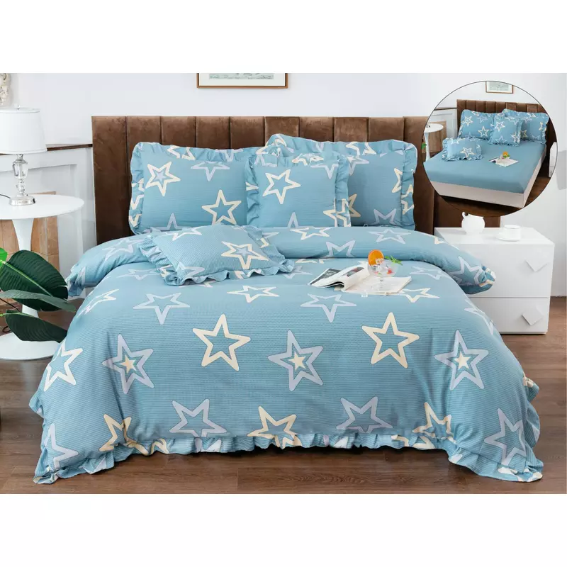 Lenjerie Bumbac Fin cu Volanas, cu Elastic, 6 piese - PIT321