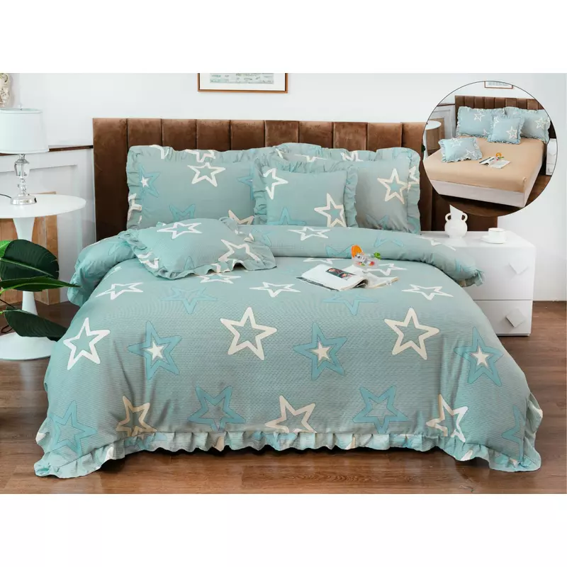 Lenjerie Bumbac Fin cu Volanas, cu Elastic, 6 piese - PIT323