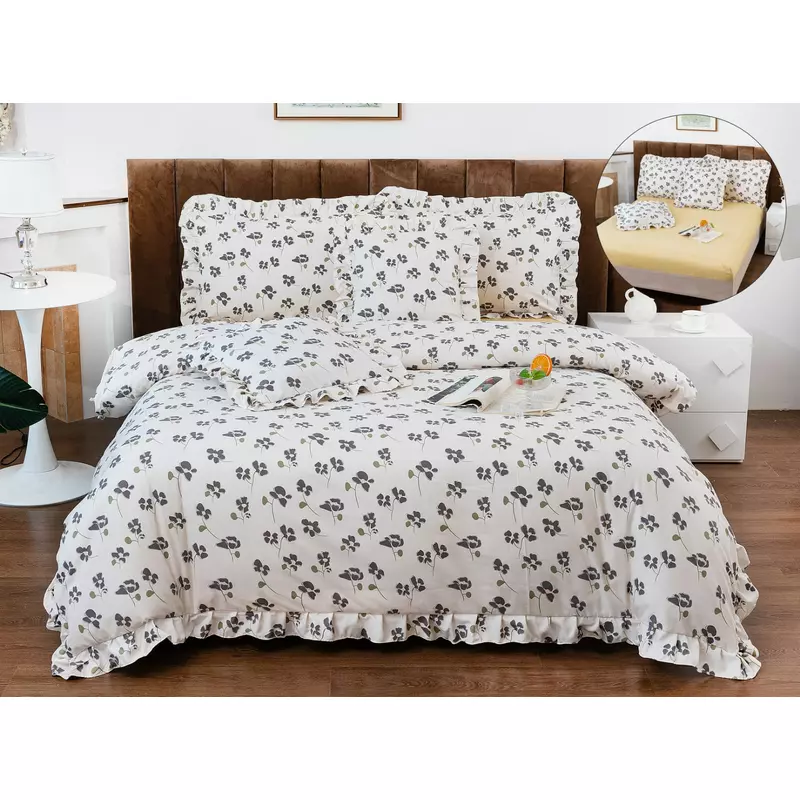 Lenjerie Bumbac Fin cu Volanas, cu Elastic, 6 piese - PIT328